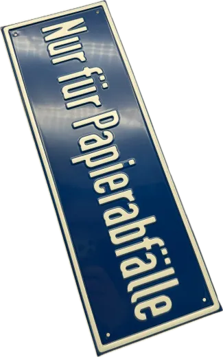 Aluminium-Hinweisschild ,,Nur für Papierabfälle"