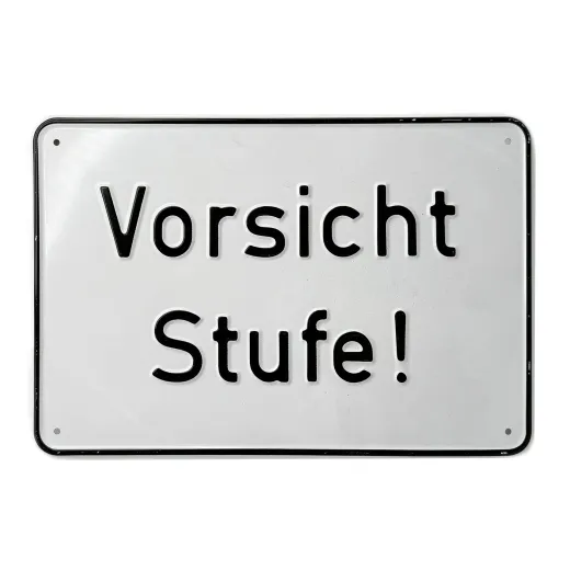 Aluminium-Hinweisschild „Vorsicht Stufe!“