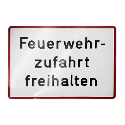 Aluminium-Hinweisschild „Feuerwehrzufahrt freihalten“