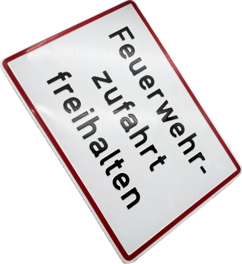 Aluminium-Hinweisschild „Feuerwehrzufahrt freihalten“