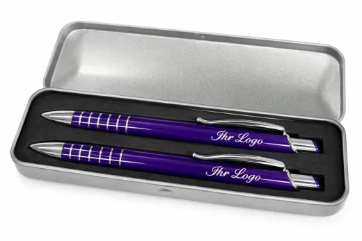 Schreibwaren-Set in Aluminium-Box