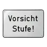 Aluminium-Hinweisschild „Vorsicht Stufe!“