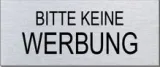 Briefkastenschild Bitte keine Werbung Format 60 x 25 mm, selbstklebend