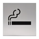 Edelstahlpiktogramm „Rauchen erlaubt“, Format 80 × 80 mm, selbstklebend