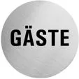 Edelstahlpiktogramm „Gäste“, Format Ø 60 mm, selbstklebend