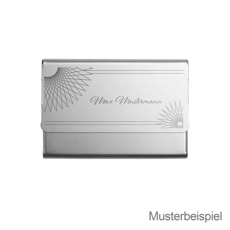 Visitenkartenetui Metall-Silber - 10 Stück