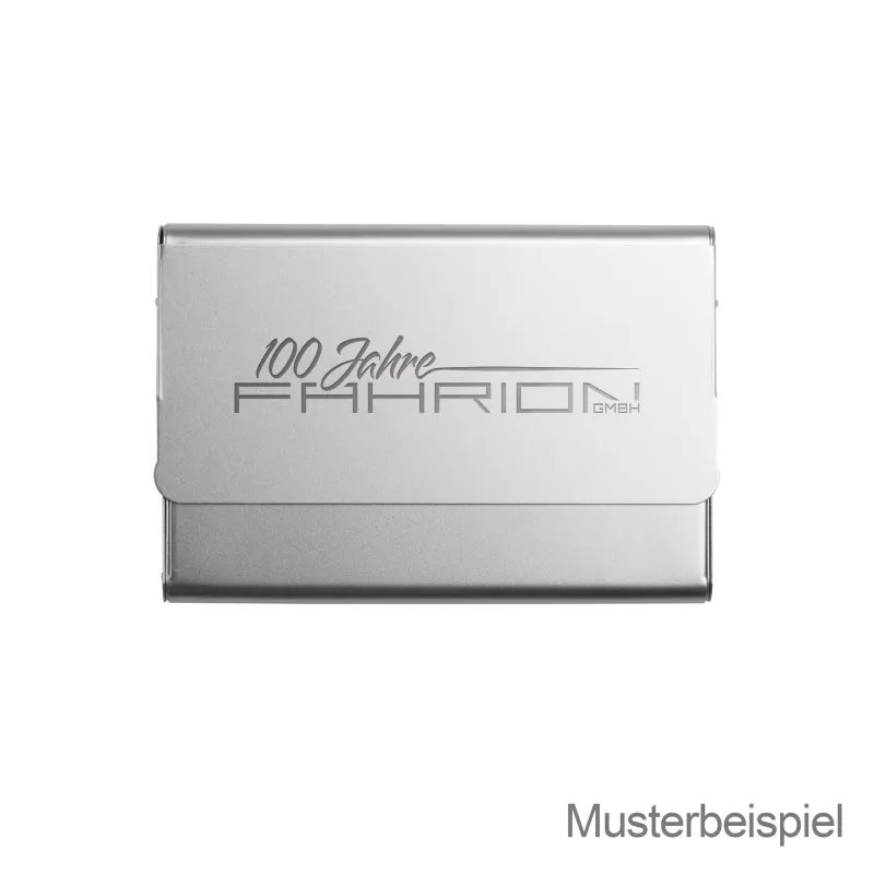 Visitenkartenetui Metall-Silber - 10 Stück