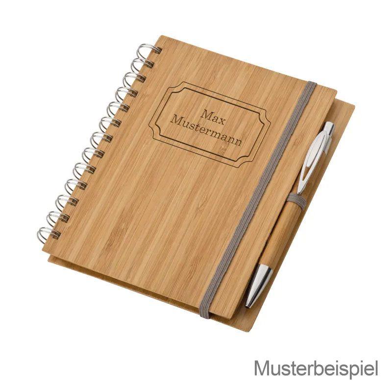 Notizbuch Bambus - 10 Stück