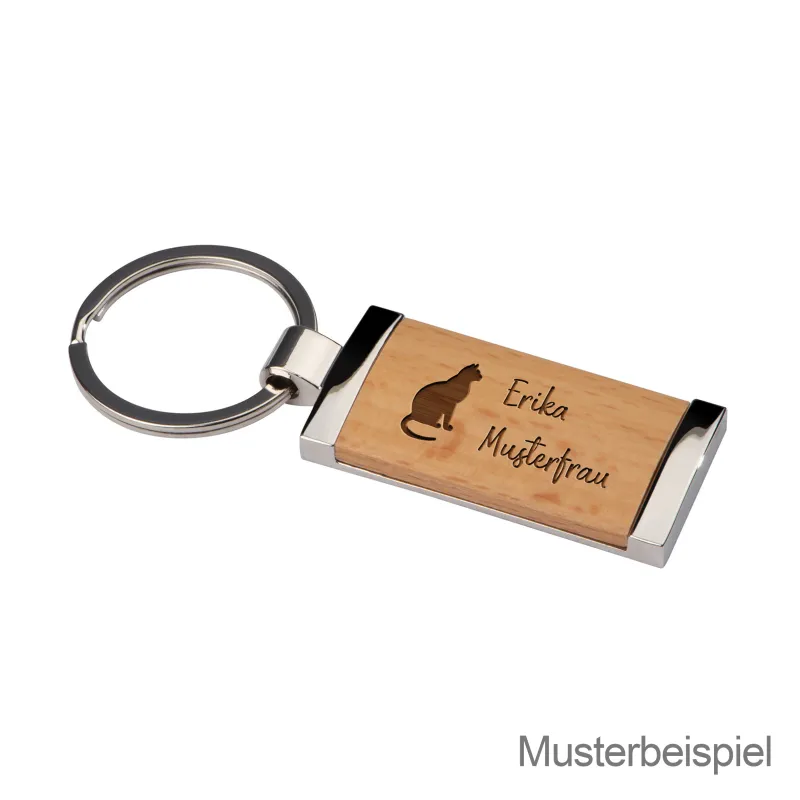 Schlüsselanhänger Holz inkl. Lasergravur