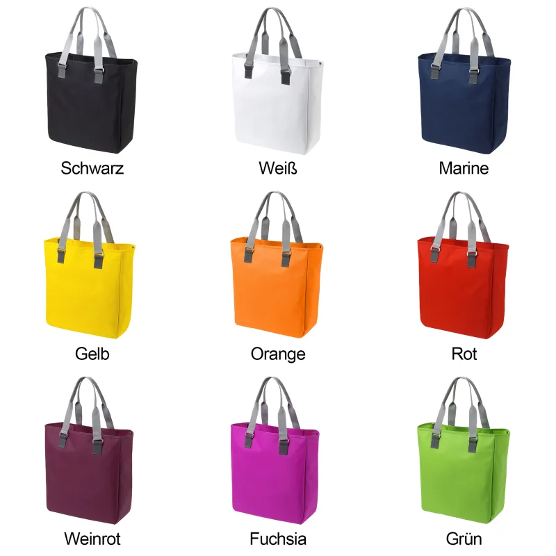 Shoppertasche mit grauen Griffen - 10 Stück