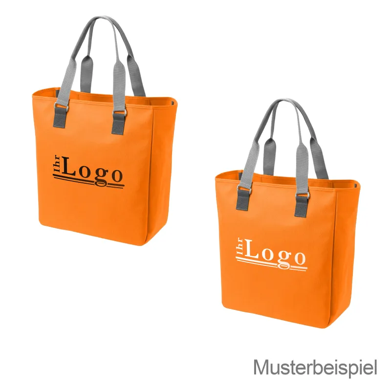 Shoppertasche mit grauen Griffen - 10 Stück