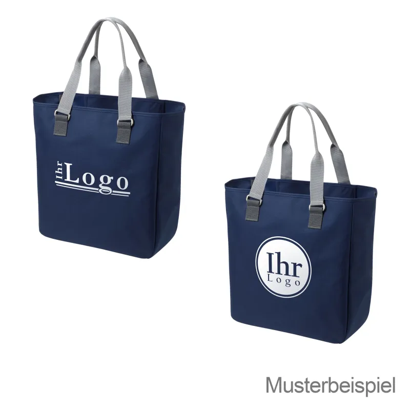 Shoppertasche mit grauen Griffen - 10 Stück