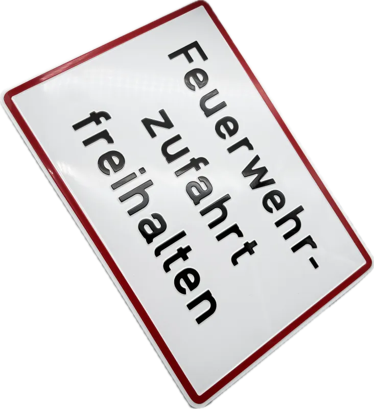 Aluminium-Hinweisschild „Feuerwehrzufahrt freihalten“