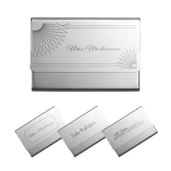 Visitenkartenetui Metall-Silber - 10 Stück