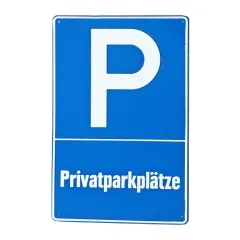 Aluminium-Hinweisschild „Privatparkplätze“