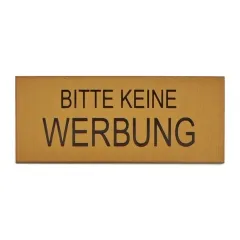 Briefkastenschild Bitte keine Werbung Format 60 x 25 mm, selbstklebend gold-glänzend