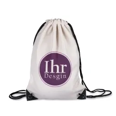 Sportbeutel Natur mit Leinenhaptik inkl. Druck